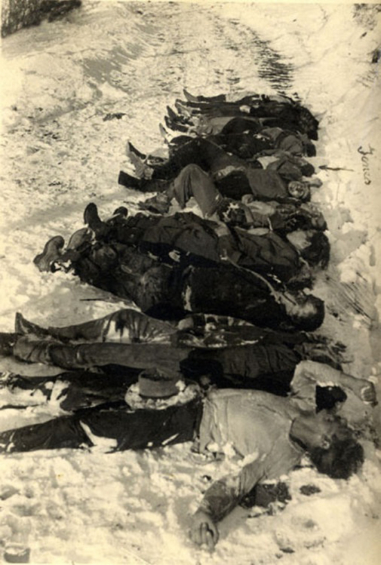 The victims of the Vercallo massacre (RE).21st-23rd December 1944,Istoreco Archives, Reggio Emilia.