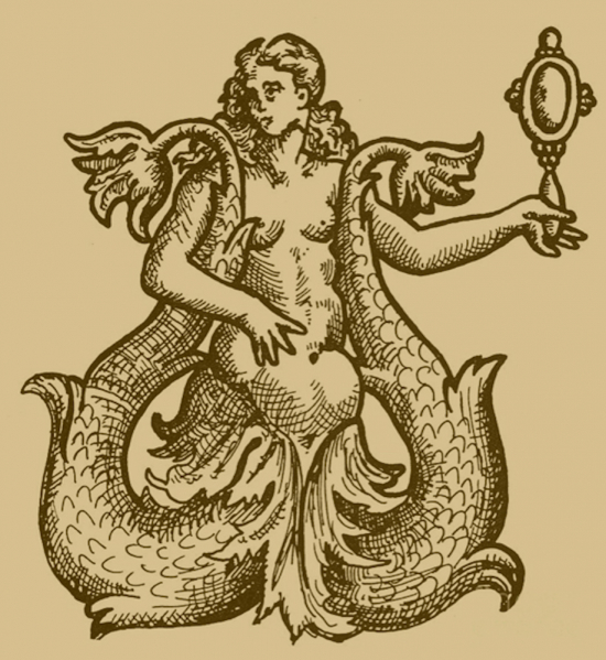 Mermaid, French engraving, 1573.