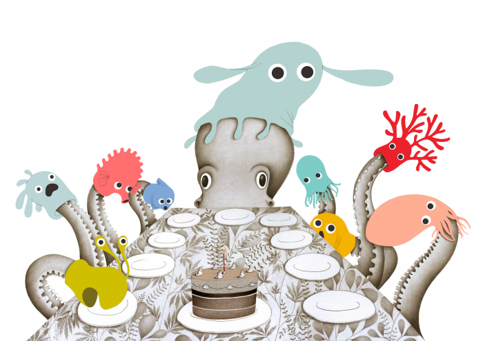 © Alessandra ManfrediOne, two, three,....seven, octopus, nine, ten!graphite and digital Pantone