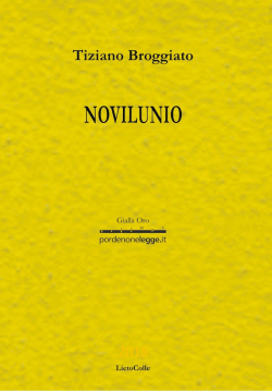 Tiziano Broggiato Novilunio copertina